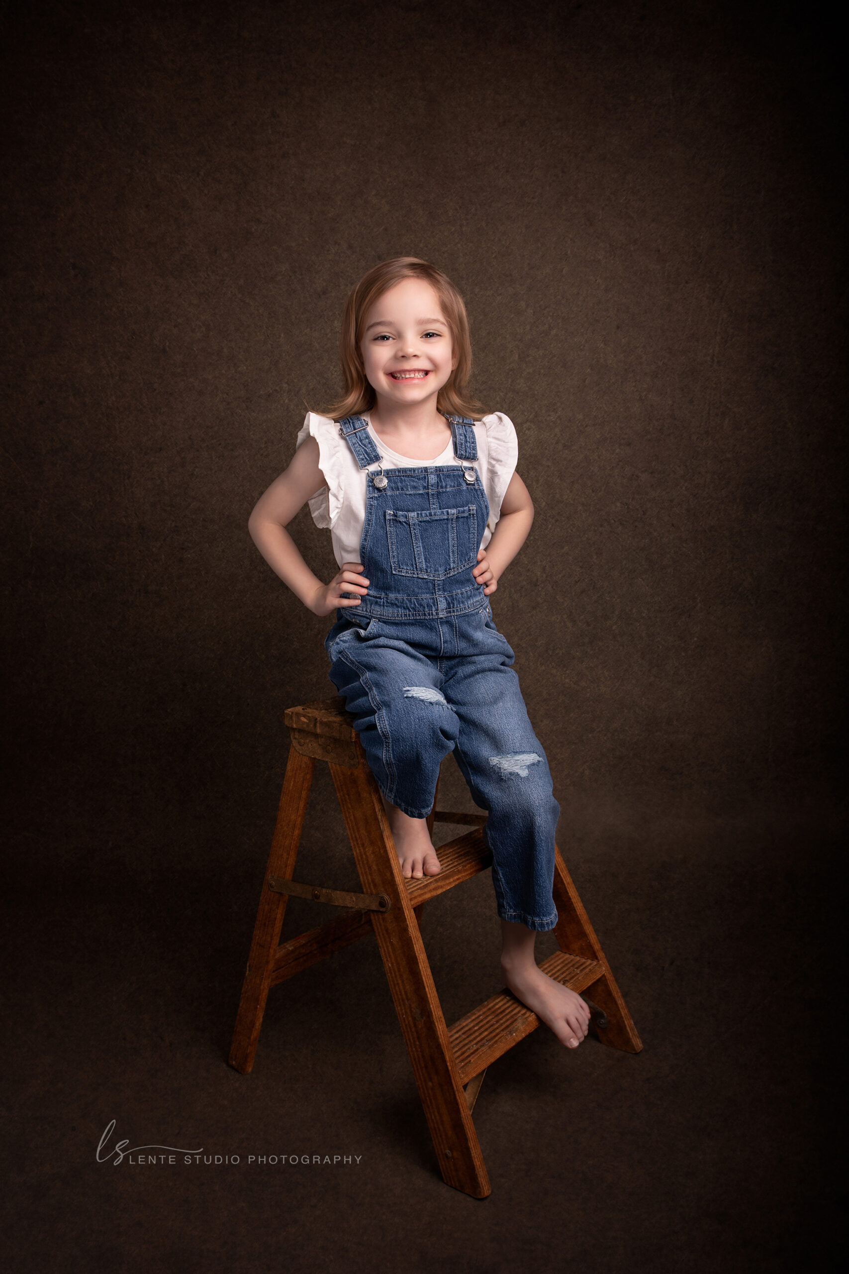 studio Portrait of 6 year old girl